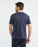 SLIM FIT V-NECK BASIC TEE IN BLUE