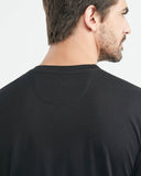 SLIM FIT V-NECK BASIC TEE IN BLACK