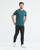 SLIM FIT PLAIN TEE IN GREEN