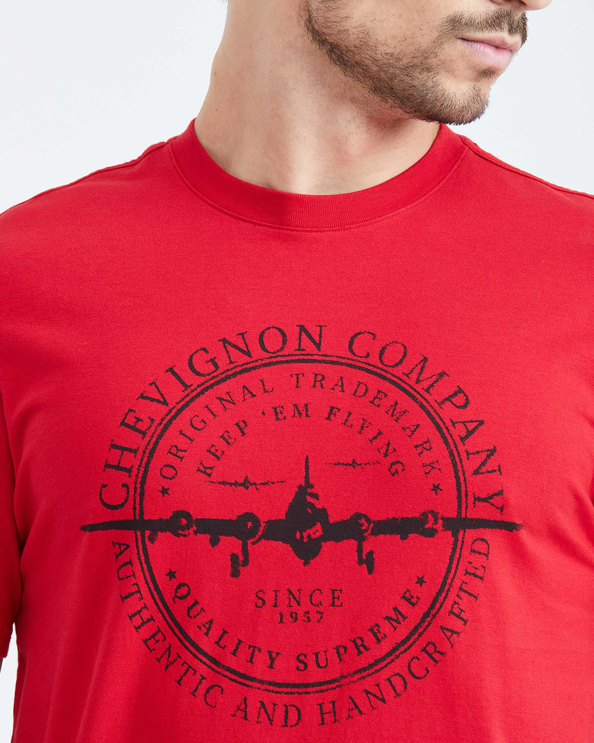 SLIM FIT T-SHIRT GRAPHIC SINCE IN RED