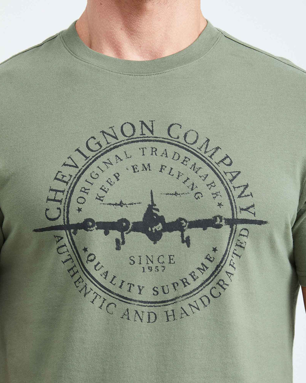 SLIM FIT T-SHIRT GRAPHIC SINCE IN GREEN