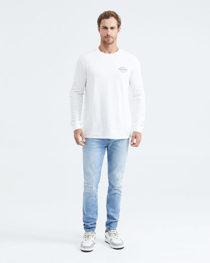 CLASSIC FIT LONG SLEEVE T-SHIRT IN WHITE