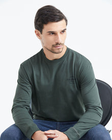 CLASSIC FIT LONG SLEEVE T-SHIRT IN GREEN