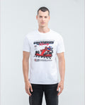 Men's Graphic T-Shirt, Slim Fit - Printed with Racing Car and Typography - White 649F900 - 1
