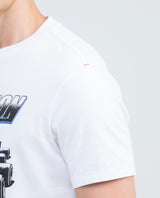 Men's Graphic T-Shirt, Slim Fit - Printed with Racing Car and Typography - White 649F900 - 5