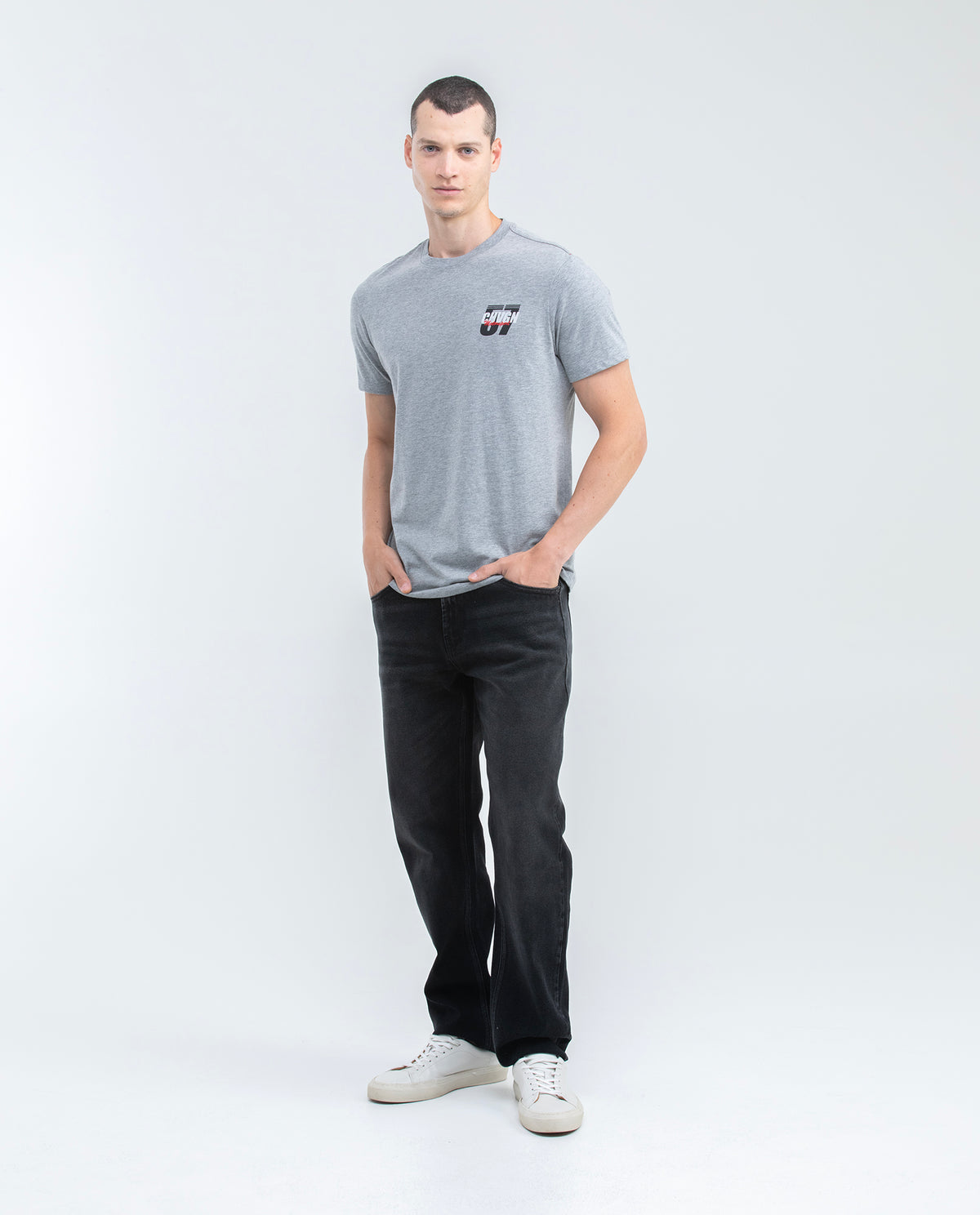 Men's Slim Fit Racing T-Shirt Front-Back Graphics Red Shoulder Details 100% Cotton - 2