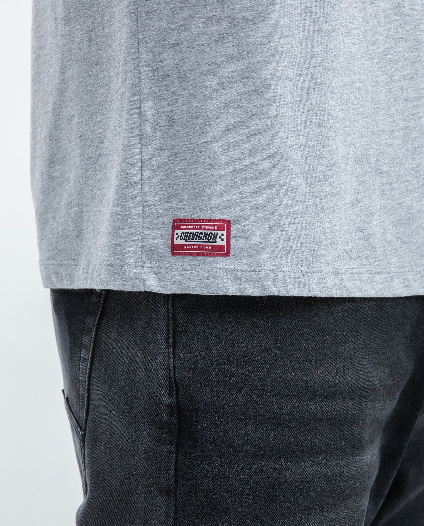 Men's Graphic T-shirt, Slim Fit - Chevignon Racing Graphics on Front and Back - Gray - 4