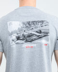 Men's Slim Fit Racing T-Shirt Front-Back Graphics Red Shoulder Details 100% Cotton - 6