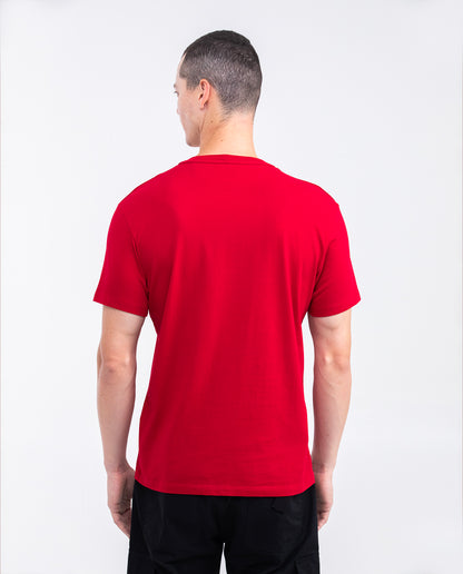 Men's Graphic T-shirt, Slim Fit - Shield and Flags Print - Red - 5