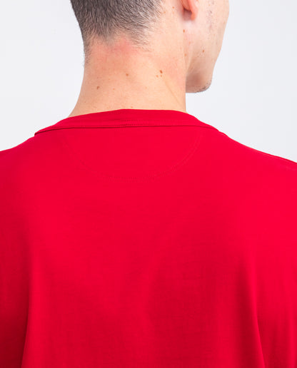 Men's Graphic T-shirt, Slim Fit - Shield and Flags Print - Red - 6