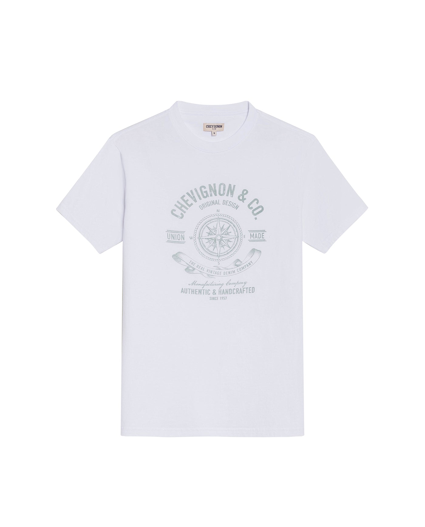 Men's Graphic Slim Fit T-shirt in Cotton, Harbor - 1