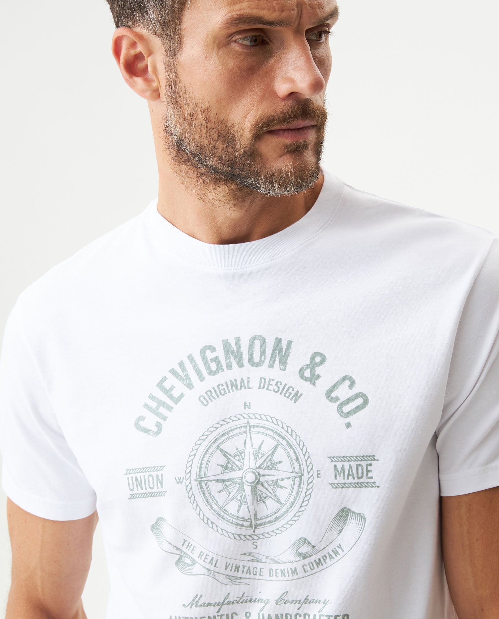 Men's Graphic Slim Fit T-shirt in Cotton, Harbor - 4