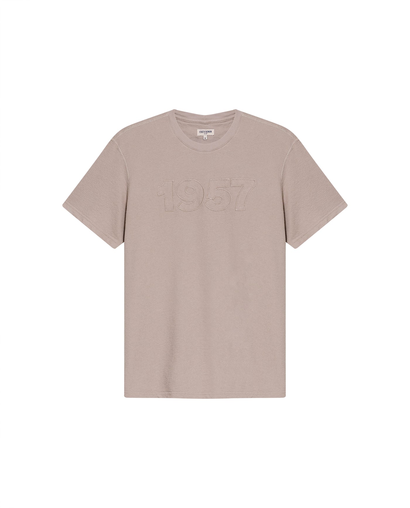 Men's Slim Fit Textured T-shirt in Cotton, Seafarer - 1