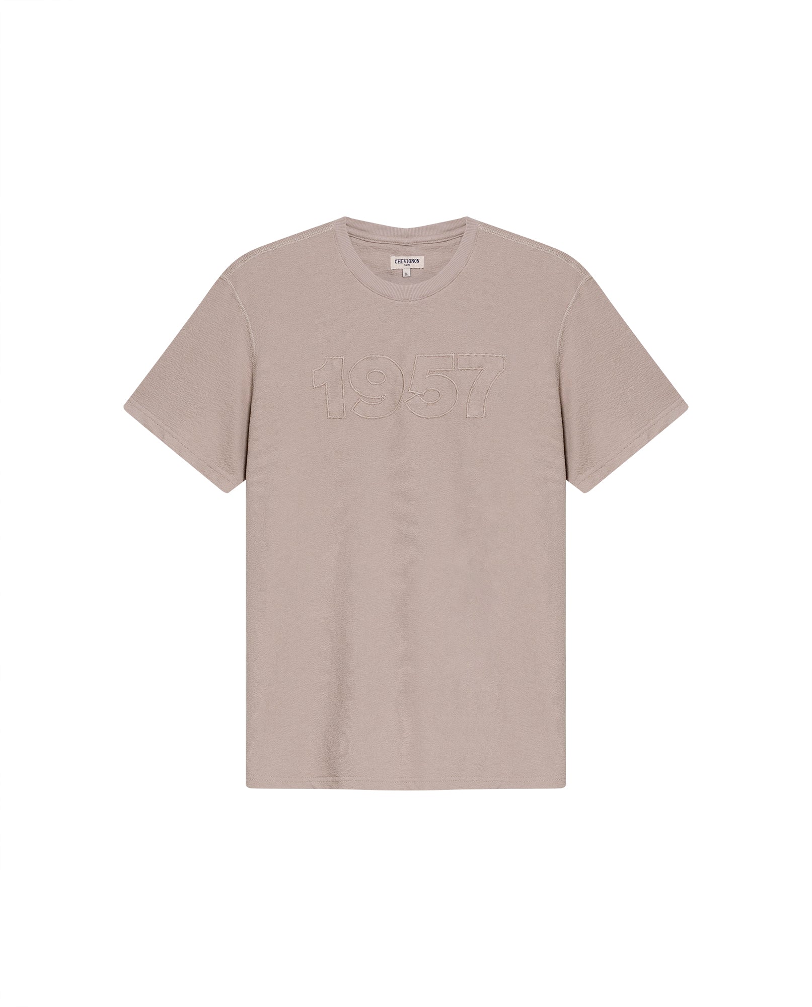 Men's Slim Fit Textured T-shirt in Cotton, Seafarer - 1