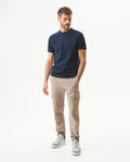 Men's Textured Slim Fit T-shirt in Cotton-Polyester Blend, Dockside - 3