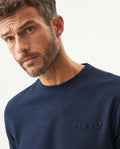 Men's Textured Slim Fit T-shirt in Cotton-Polyester Blend, Dockside - 4