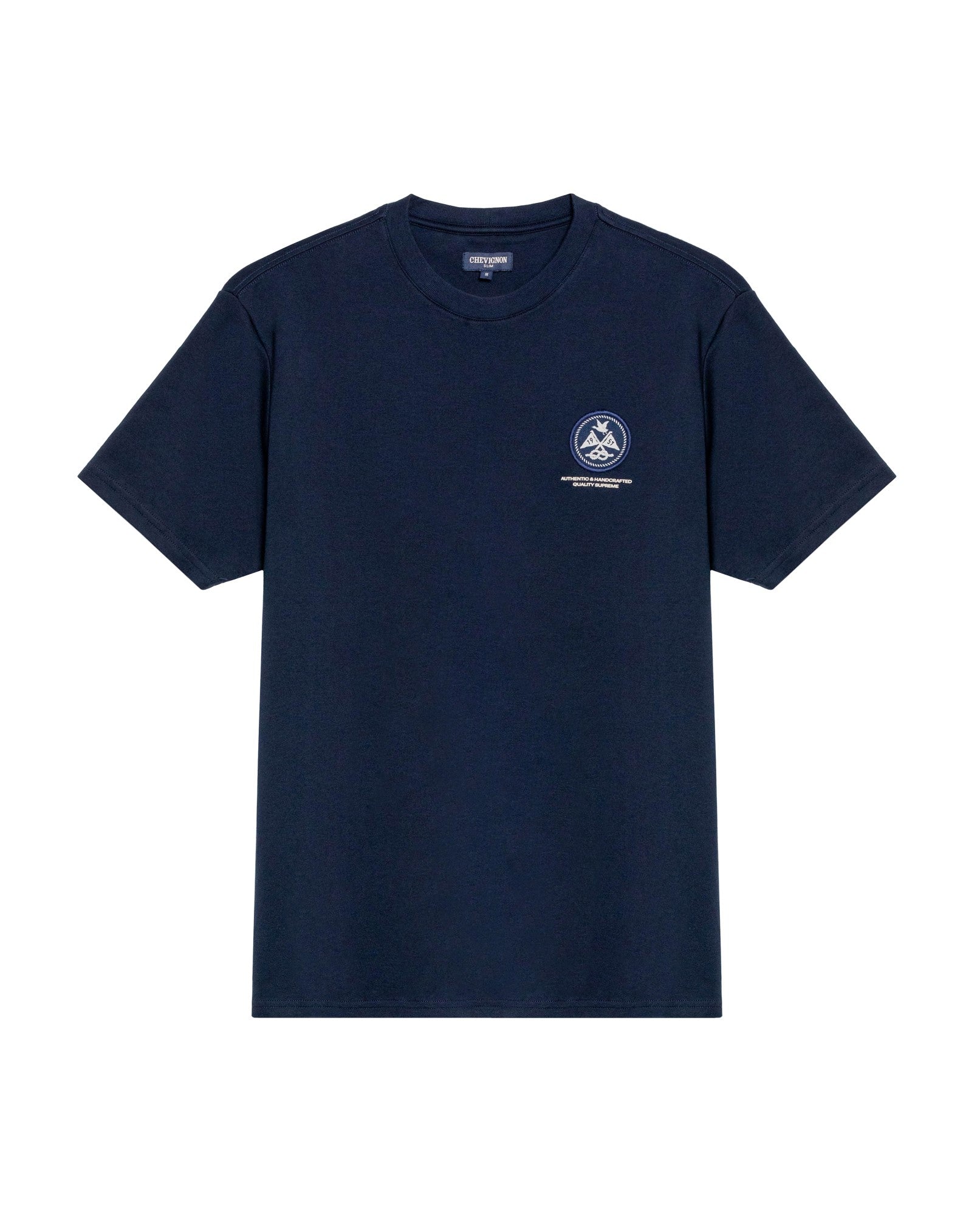 Men's Slim Fit Short Sleeve T-shirt in Cotton, Sailor - 1