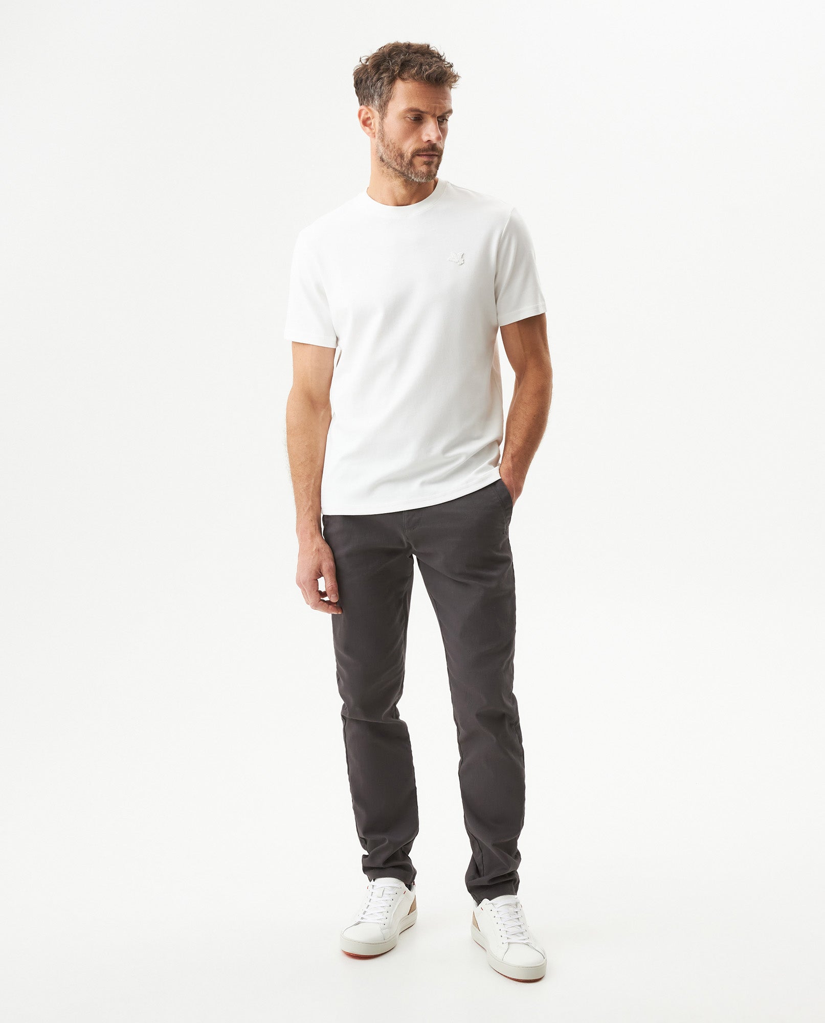 Men's Slim Fit T-shirt in Cotton-Polyester Blend, Waypoint 649G015 - 3