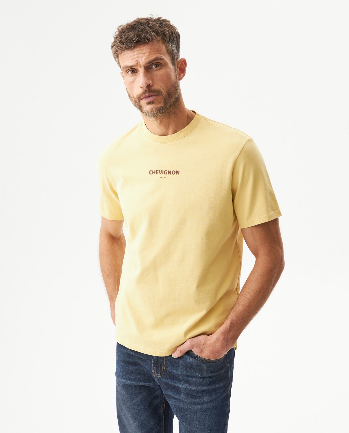 Men's Short Sleeve T-shirt - Yellow - 2