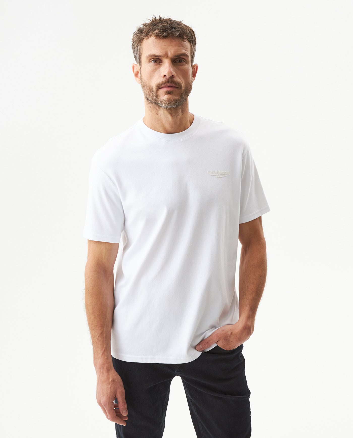 Men's Classic Fit Printed T-shirt in Cotton, Shipyard - 2