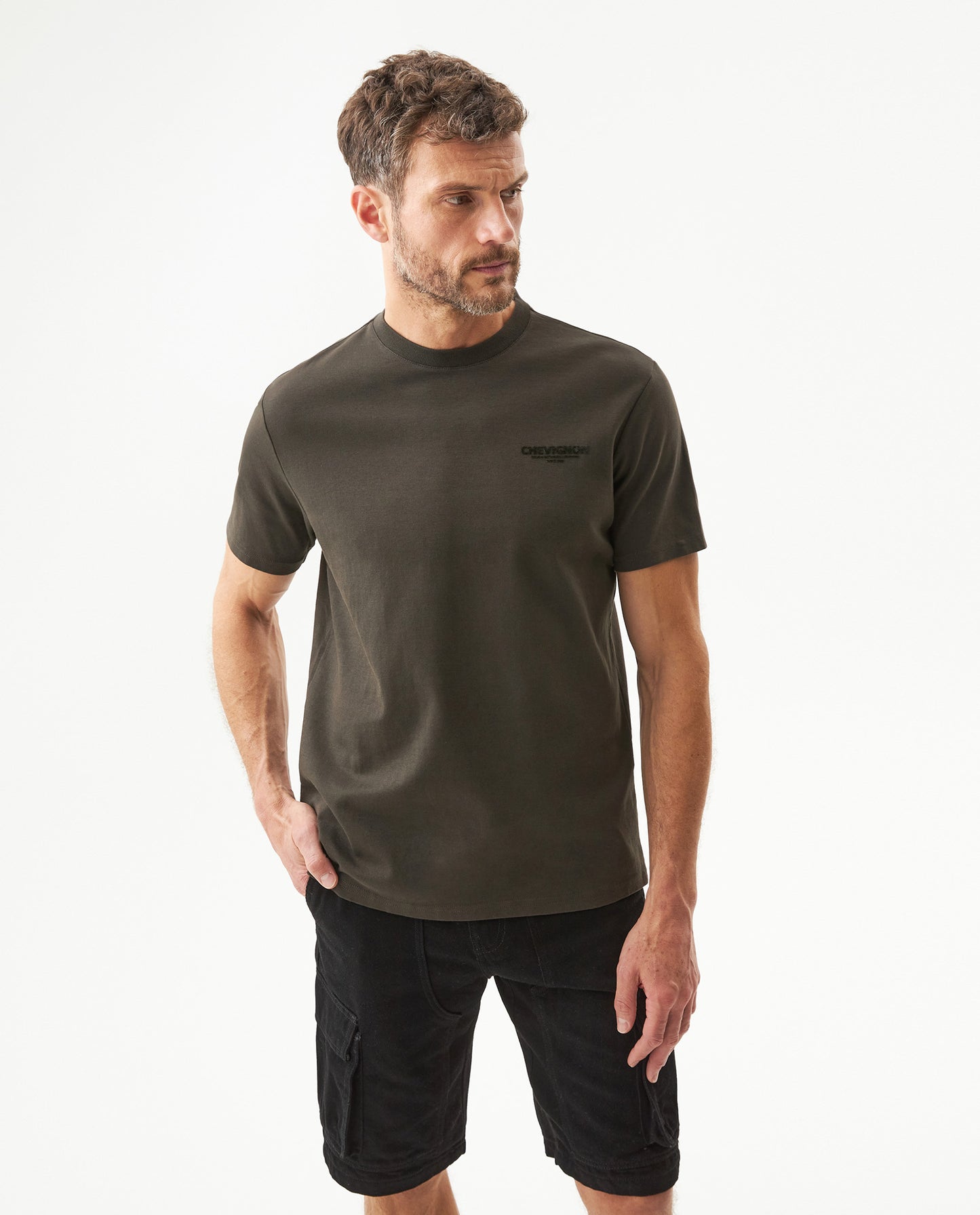 Men's Short Sleeve T-shirt - Brown - 2