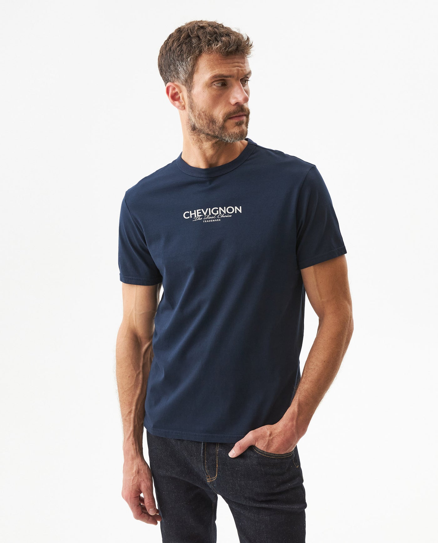 Men's Slim Fit Typographic Graphic T-shirt in Cotton, Seafront - 2