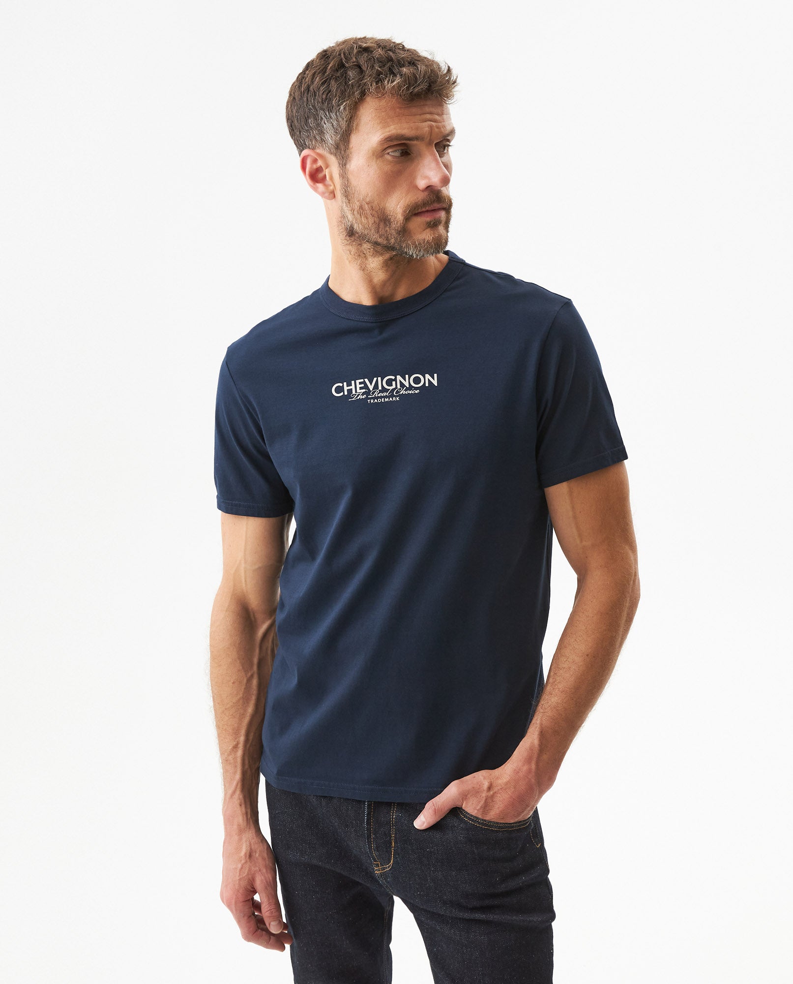 Men's Slim Fit Typographic Graphic T-shirt in Cotton, Seafront - 2