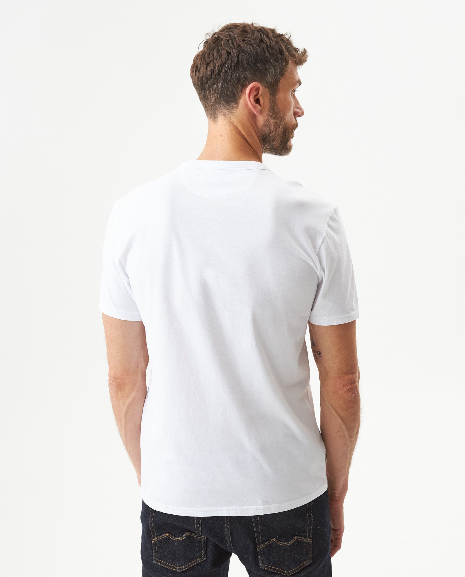 Men's Slim Fit Typographic Graphic T-shirt in Cotton, Seafront - 5