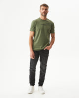 Men's Slim Fit Typographic Graphic T-shirt in Cotton, Seafront - 3