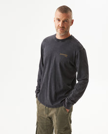 Men's Long Sleeve Graphic T-shirt in Cotton, Anchor - Black - 1