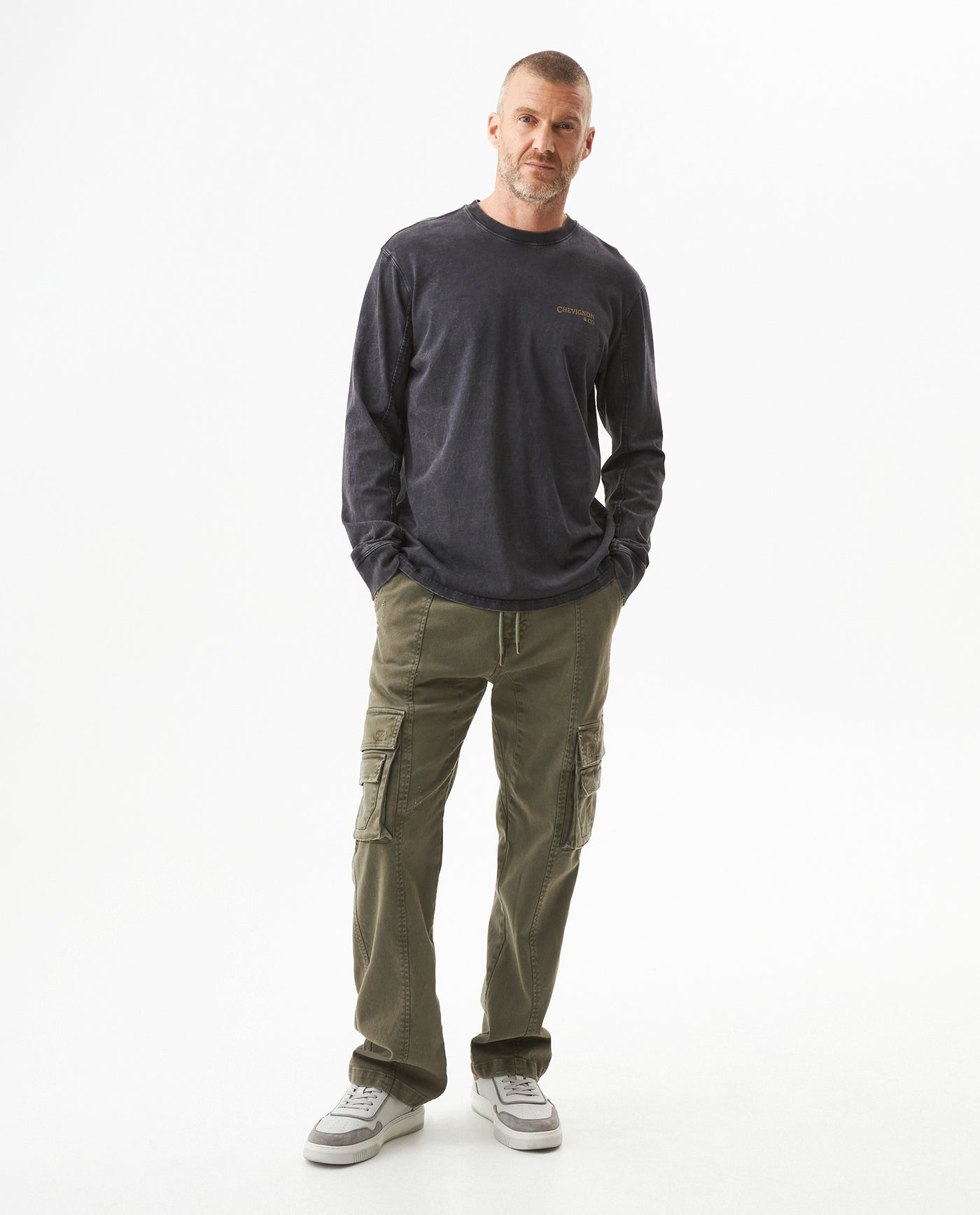Men's Long Sleeve Regular Fit Graphic T-shirt in Cotton, Archor 649G046 - 2