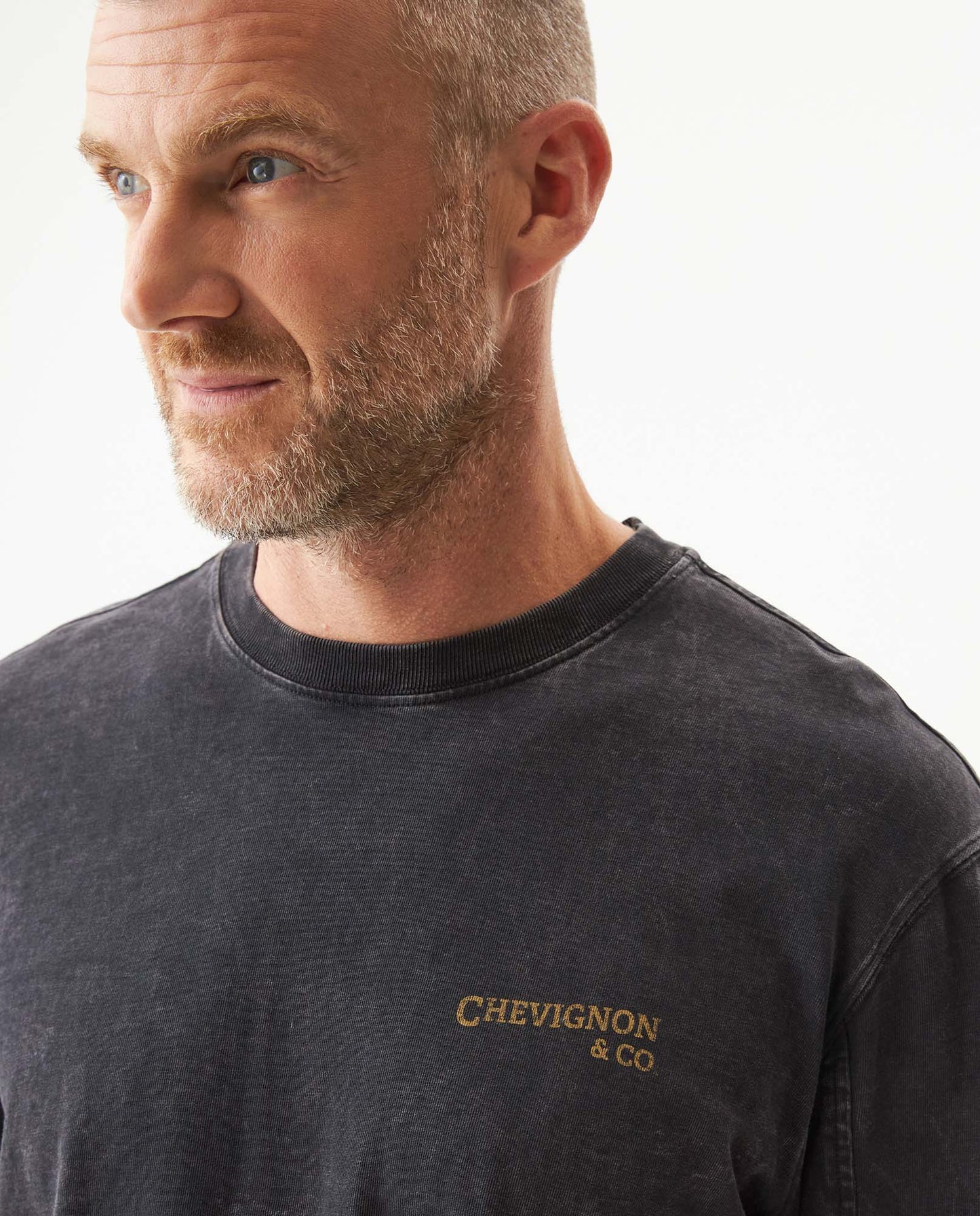 Men's Long Sleeve Graphic T-shirt in Cotton, Anchor - Black - 3