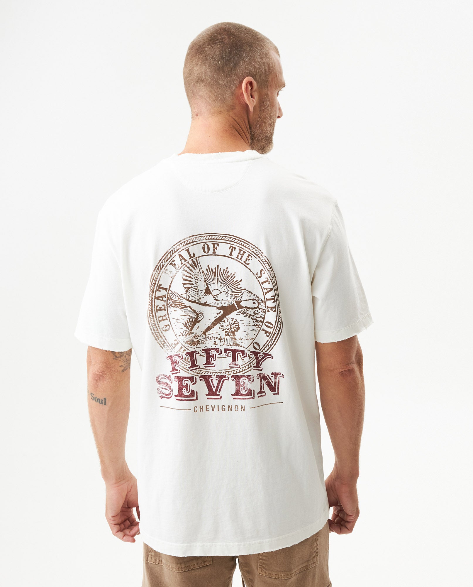 Short Sleeve Graphic T-shirt in Cotton, Maritime - Raw - 4
