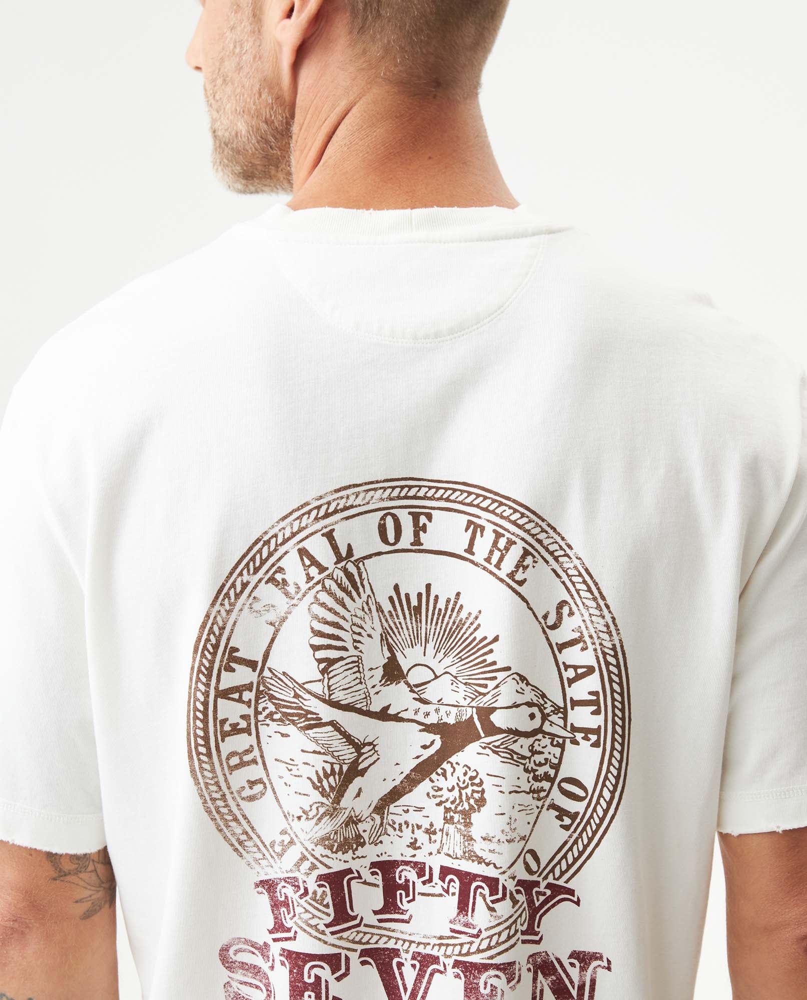 Short Sleeve Graphic T-shirt in Cotton, Maritime - Raw - 5