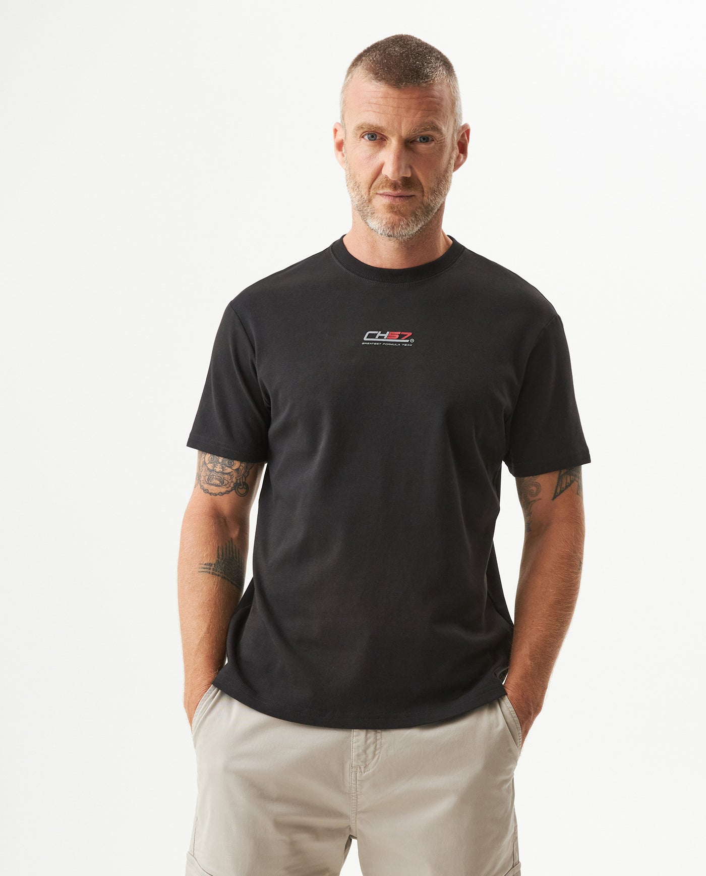 Men's Racing Graphic Slim Fit T-shirt in Cotton, Wharf - 2