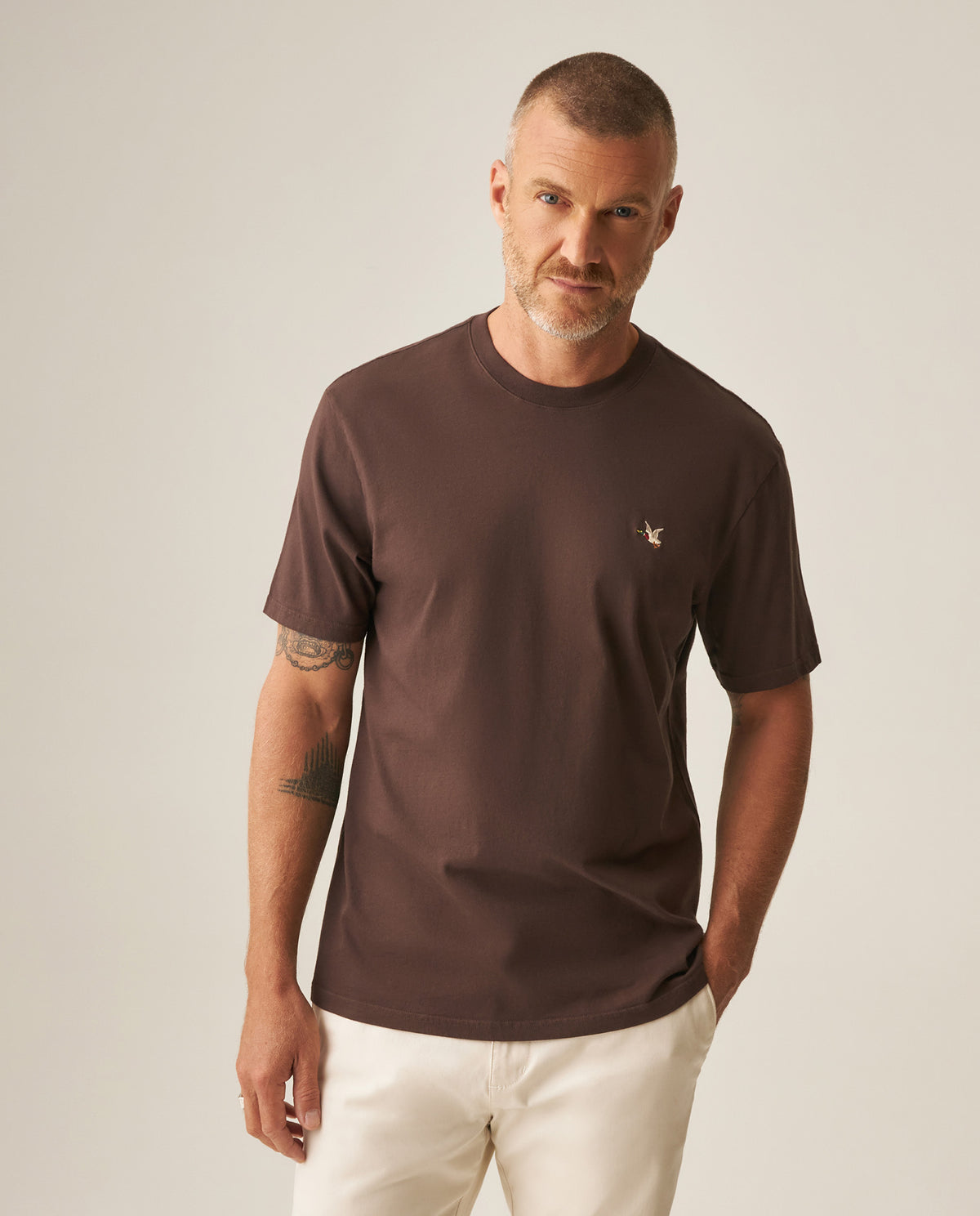Men´s Slim Fit T-Shirt - Brown 63_649H001_CAF190915_0