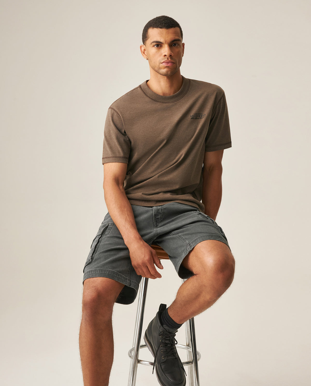 Men´s Slim Fit T-Shirt - Brown 63_649H004_CAF181015_0