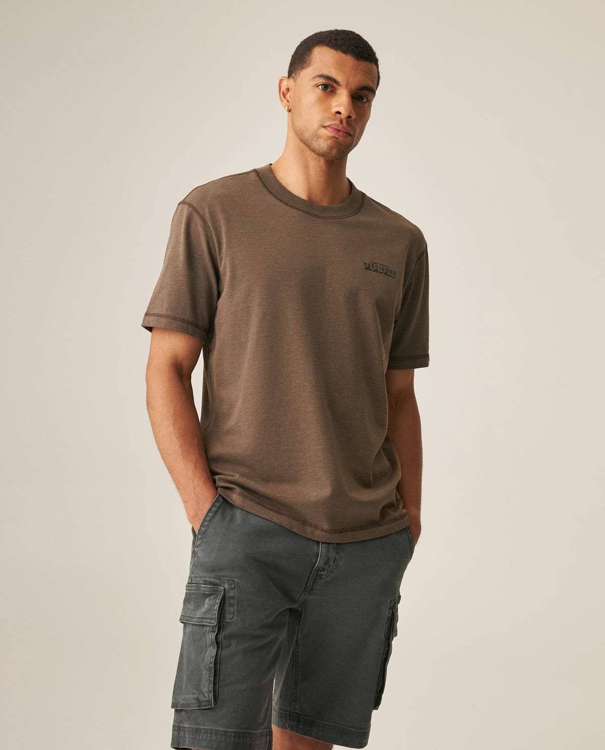 Men´s Slim Fit T-Shirt - Brown 63_649H004_CAF181015_3