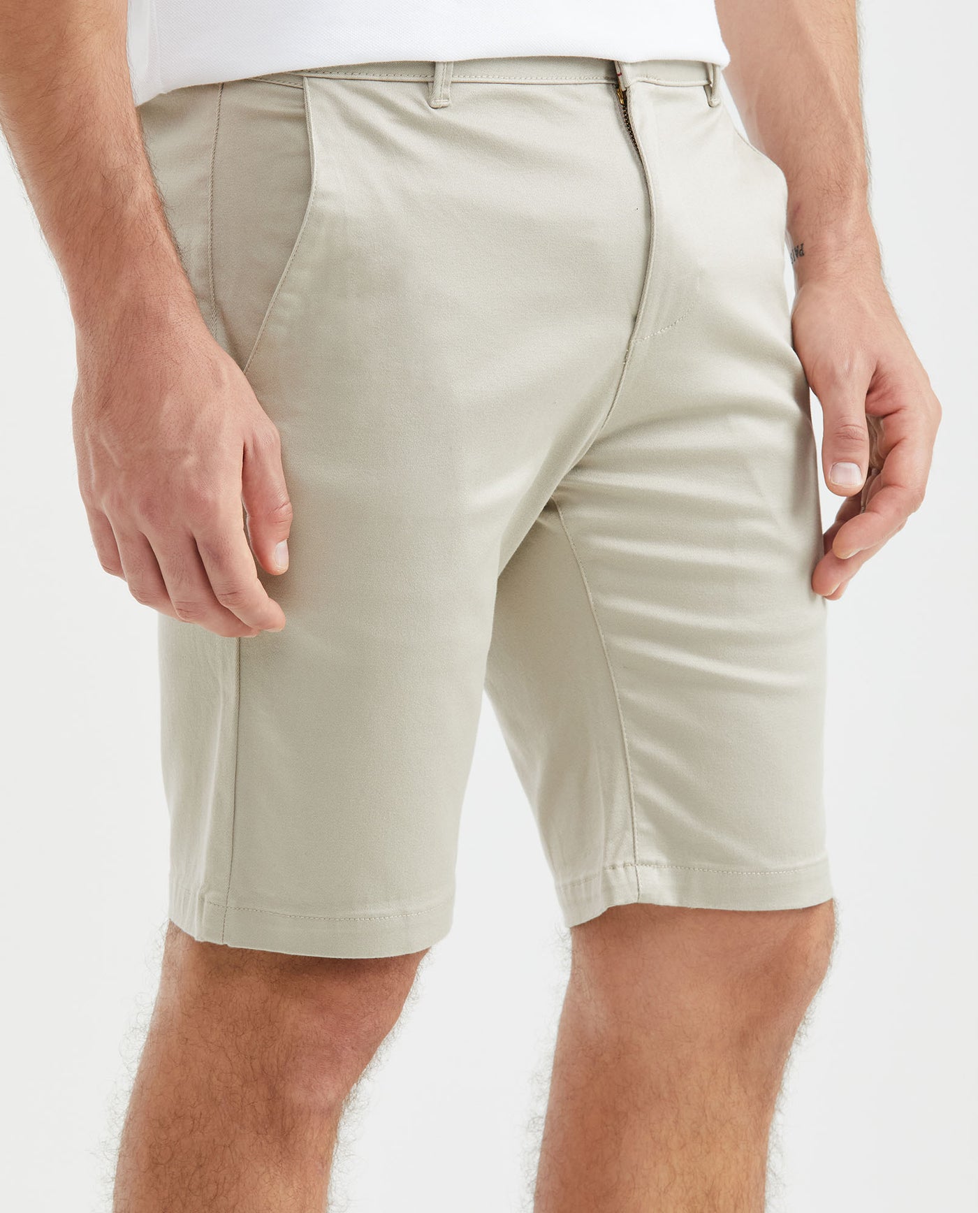Men's Colors Bermuda Shorts Regular Fit Cotton Stretch Back Piped Button - 1