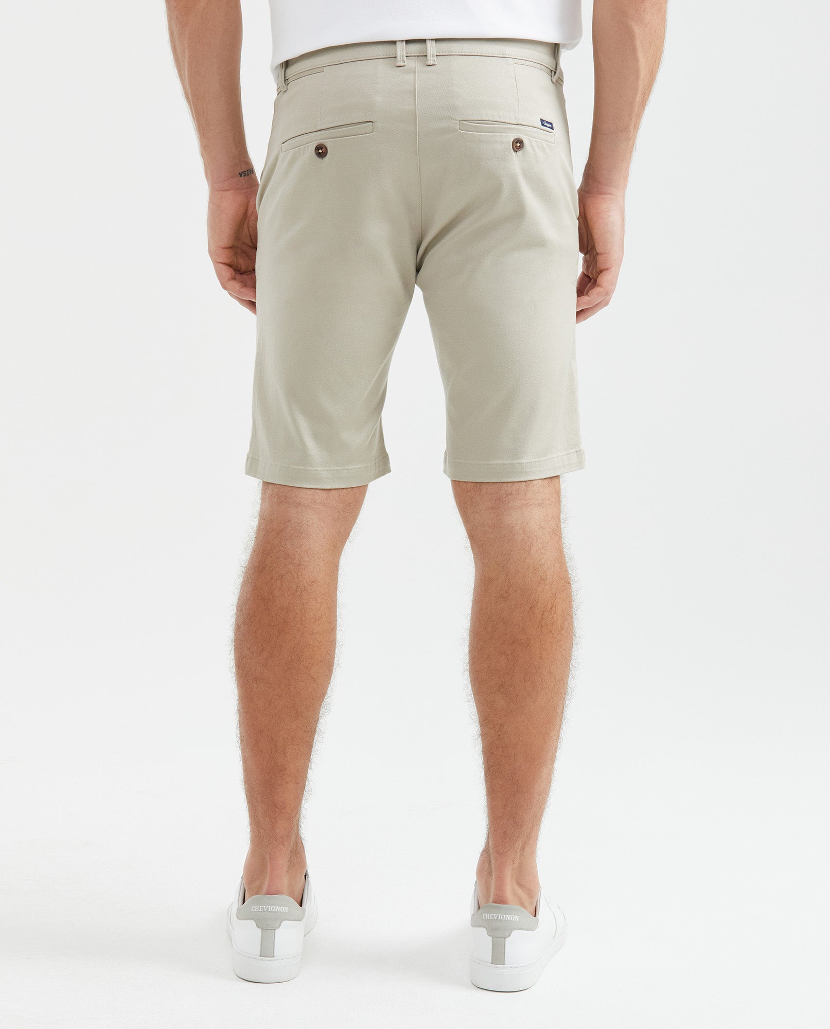Men's Colors Bermuda Shorts Regular Fit Cotton Stretch Back Piped Button - 4