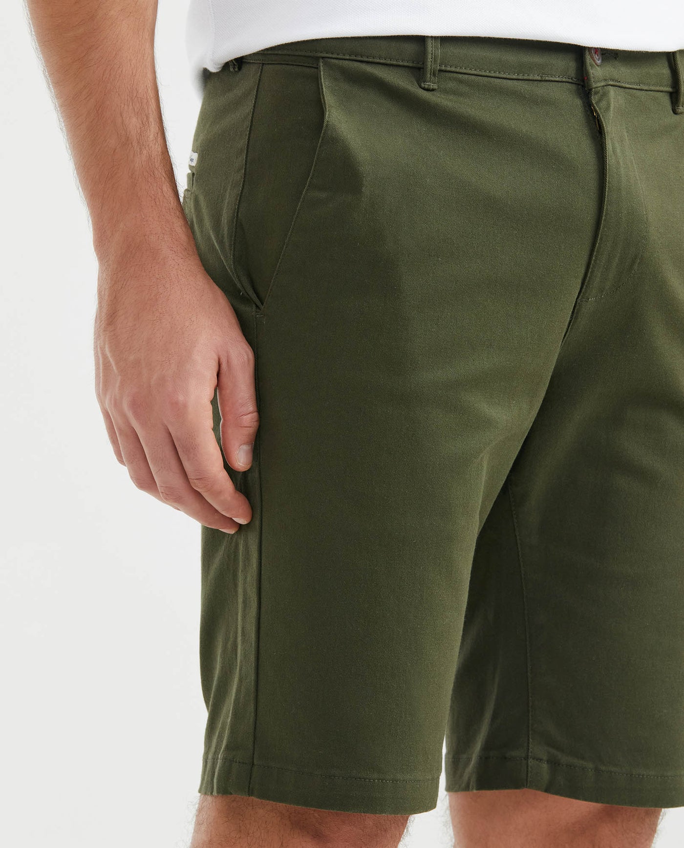 Men's Colors Bermuda Shorts Regular Fit Cotton Stretch Back Piped Button - 3