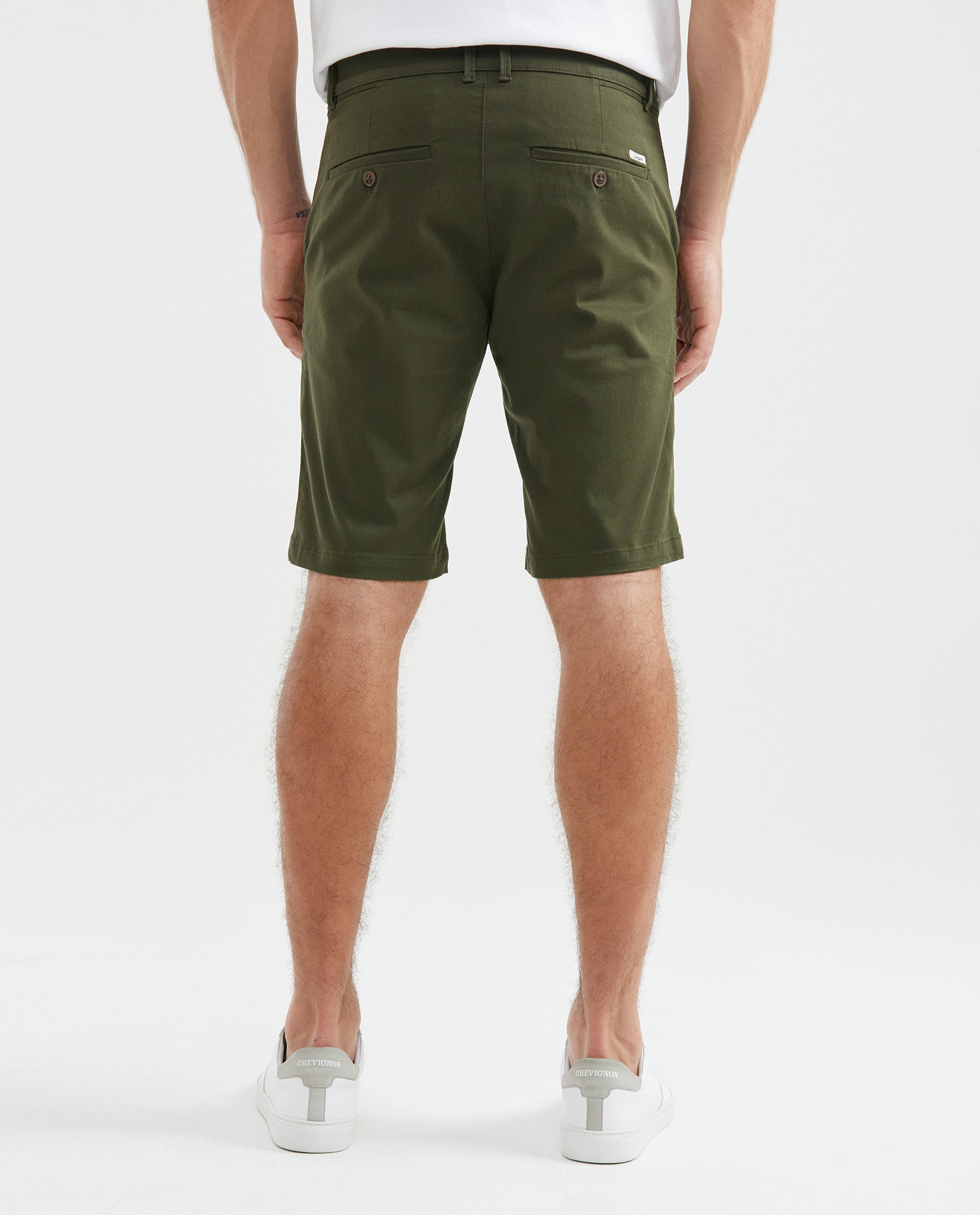 Men's Colors Bermuda Shorts Regular Fit Cotton Stretch Back Piped Button - 4