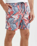 Men's Beach Bermuda Shorts Leaf Print Internal Panty 100% Polyester - 3