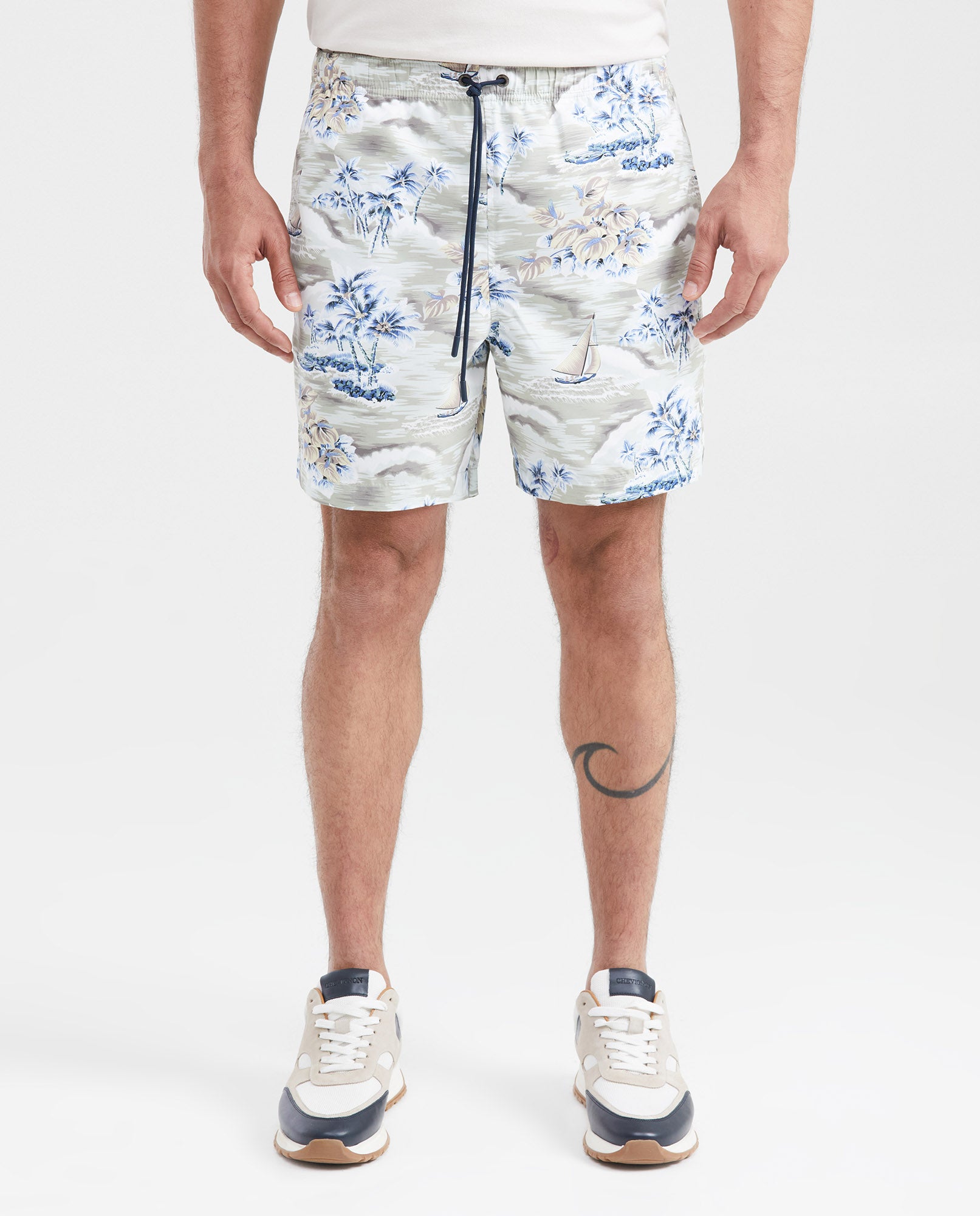 Men's Beach Bermuda Shorts Graphic Print in Recycled Polyester - 1