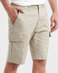 Men's Regular Fit Cargo Shorts Diagonal Pockets in Cotton-Elastane Blend - 2