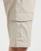 Men's Regular Fit Cargo Shorts Diagonal Pockets in Cotton-Elastane Blend - 4