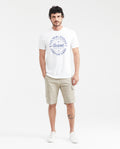 Men's Regular Fit Cargo Shorts Diagonal Pockets in Cotton-Elastane Blend - 5