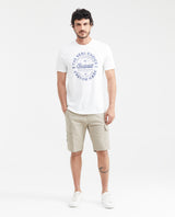 Men's Regular Fit Cargo Shorts Diagonal Pockets in Cotton-Elastane Blend - 5