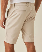 Mens Bermuda Shorts Chino Cotton Elastane Rear Piping Label Diagonal Pockets Casual-Smart - Beige 63_651H000_BEI140002_7