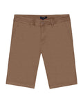 Mens Bermuda Shorts Chino Cotton Elastane Rear Piping Label Diagonal Pockets Casual-Smart - Brown 63_651H000_CAF181018_3